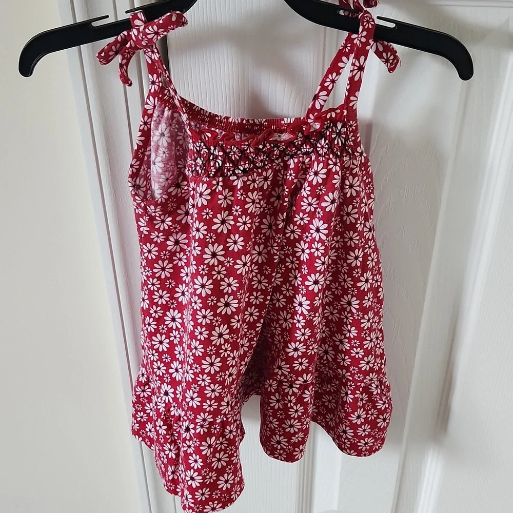 Children's Place Girls Daisy Tie Shoulder Dress - Ruby 12-18 months